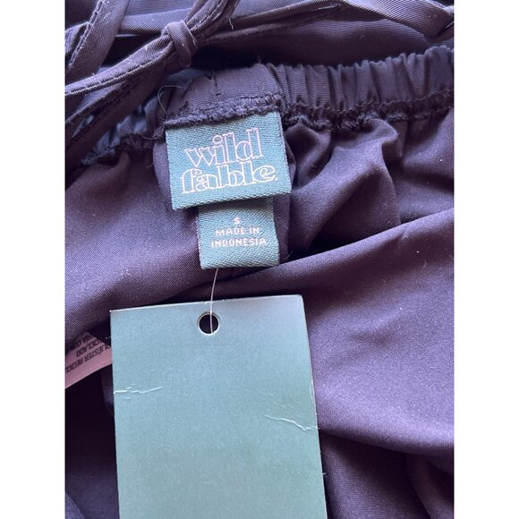 Wild Fable Black Mini Baby Doll Dress Women’s Size S Adjustable Straps Bow Back - Picture 5 of 6